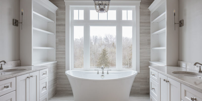 Beautiful soaker tub by KRM custom homes.