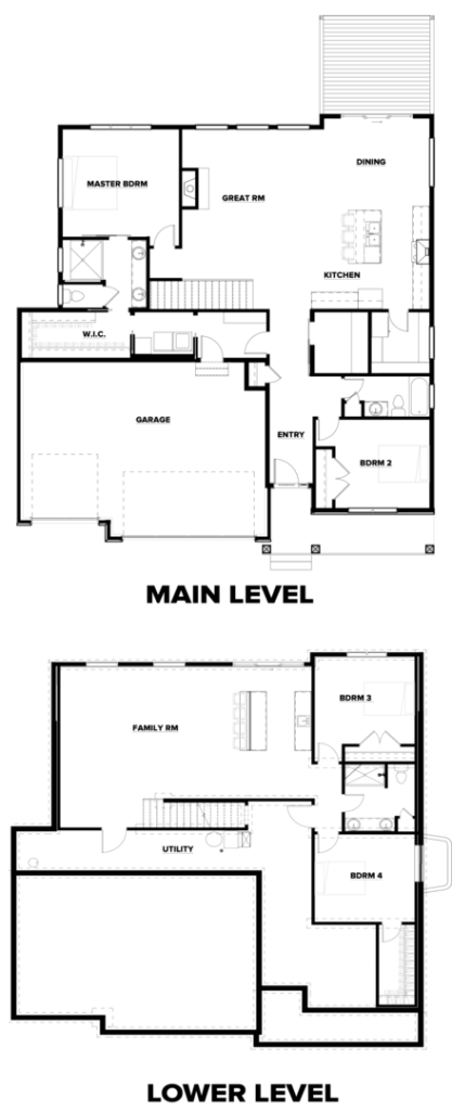 A floor plan layout showing rooms, doors, and windows in a residential building.